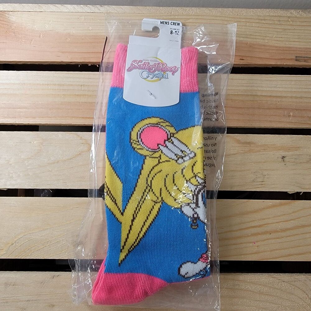 Sailor Moon Crystal Men's Crew Socks - Size 8-12 NWT